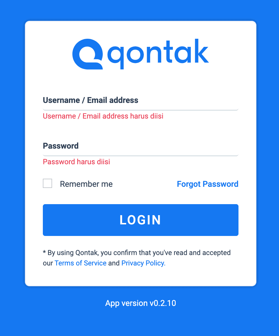 Cara menggunakan whatsapp api 1: Login ke Chat Panel env-qontak-staging.kinsta.cloud Cara menggunakan whatsapp api 1: Login ke Chat Panel env-qontak-staging.kinsta.cloud