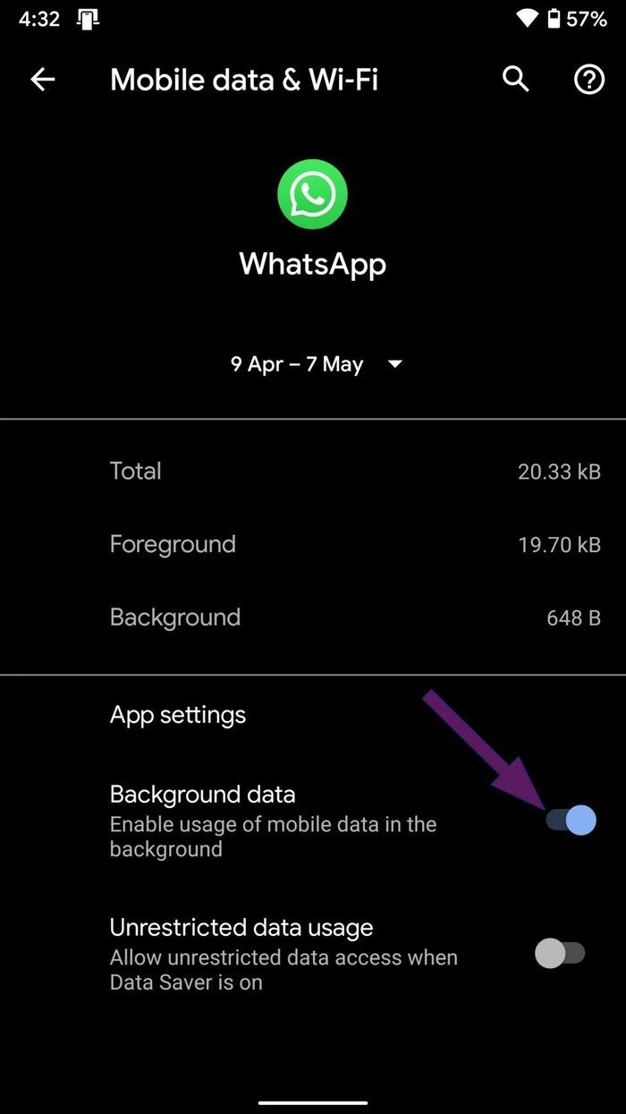 Cara Menonaktifkan WhatsApp dengan mematikan data di bagian latar belakang cara-mematikan-WA-background-data