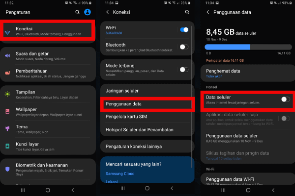 Cara Menonaktifkan WA dengan Mematikan Data Seluler mematikan-data-seluler-cara-mematikan-WA