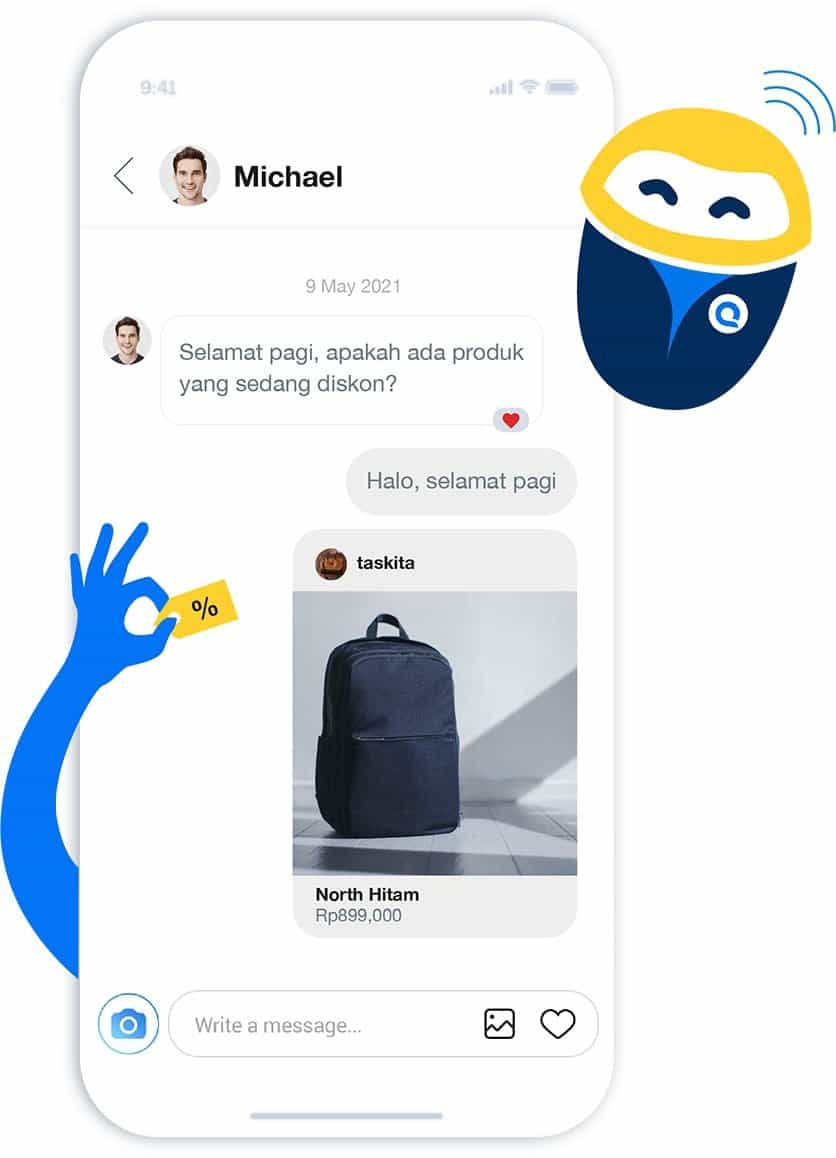 qontak auto dm ig api bot katalog