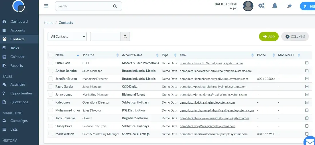 Really Simple Systems CRM