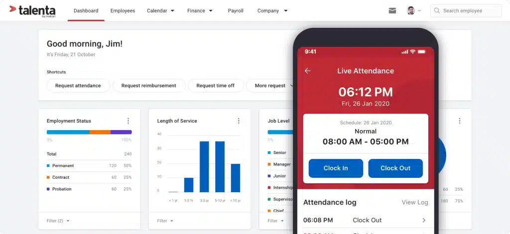 Aplikasi tracking karyawan Mekari Talenta