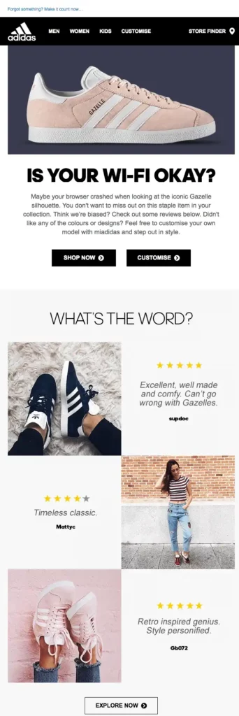 Contoh Drip Marketing - Adidas