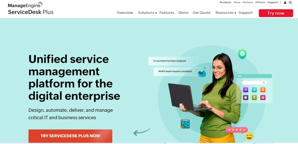 Chatbot service desk software_ManageEngine