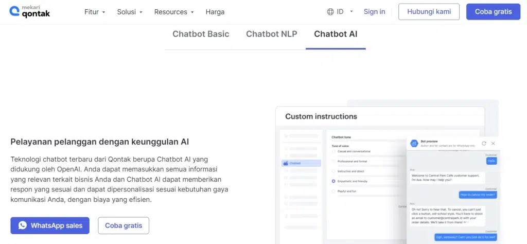 Chatbot service desk software_Mekari Qontak