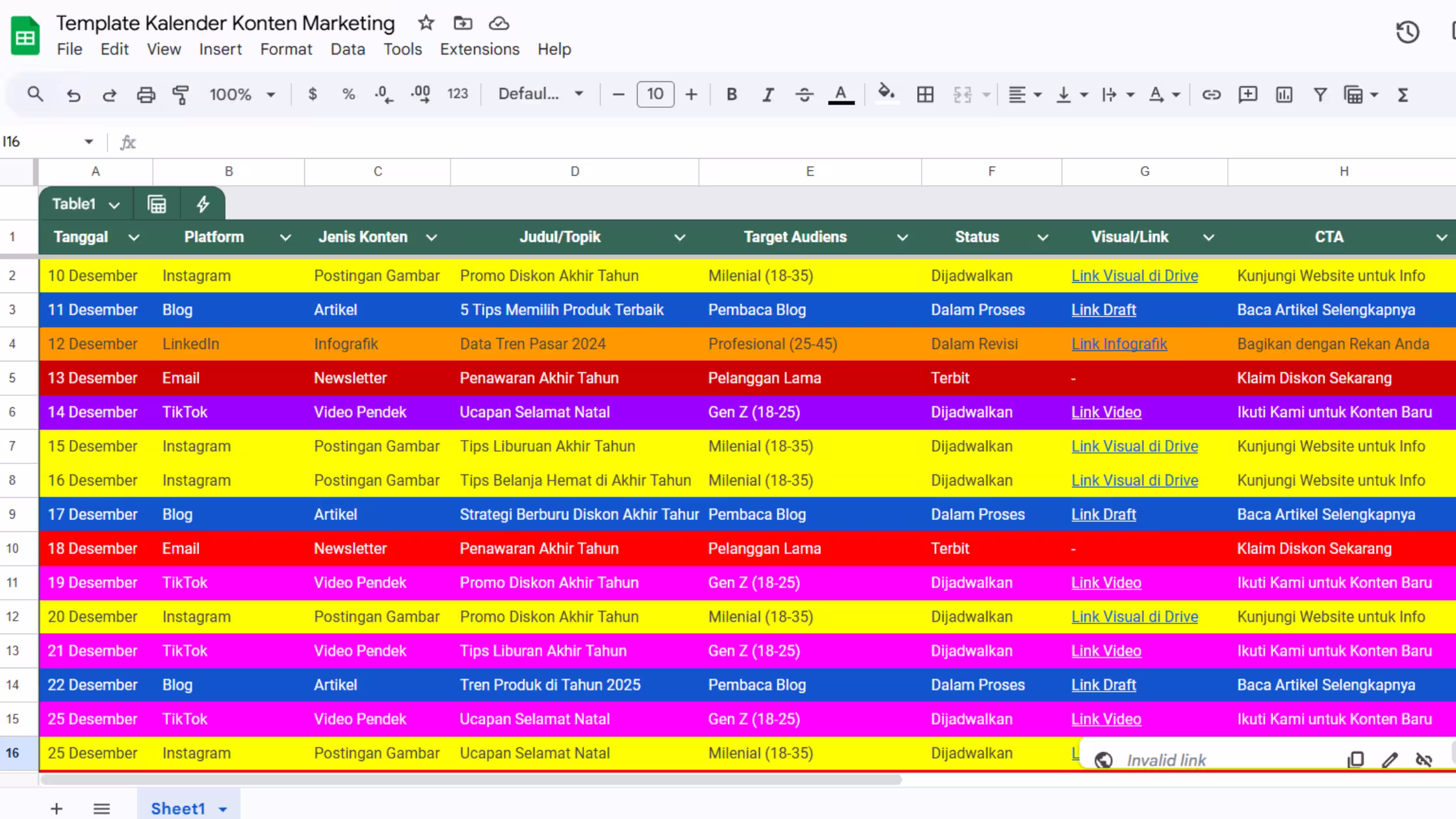 Contoh Template Kalender Konten Marketing Contoh Template Kalender Konten Marketing