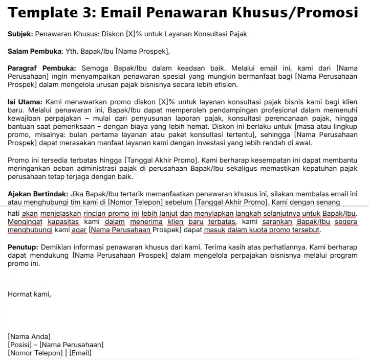 Contoh Template Sales Gratis - Email Penjualan Contoh Template Sales Gratis - Email Penjualan
