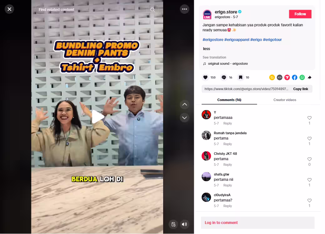 Cara iklan di media sosial - contoh erigo Cara iklan di media sosial - contoh erigo